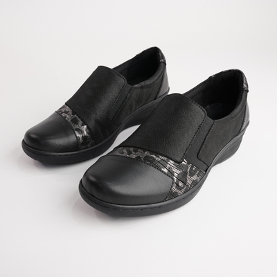 Cp461-18 Black Combo Leather Flats