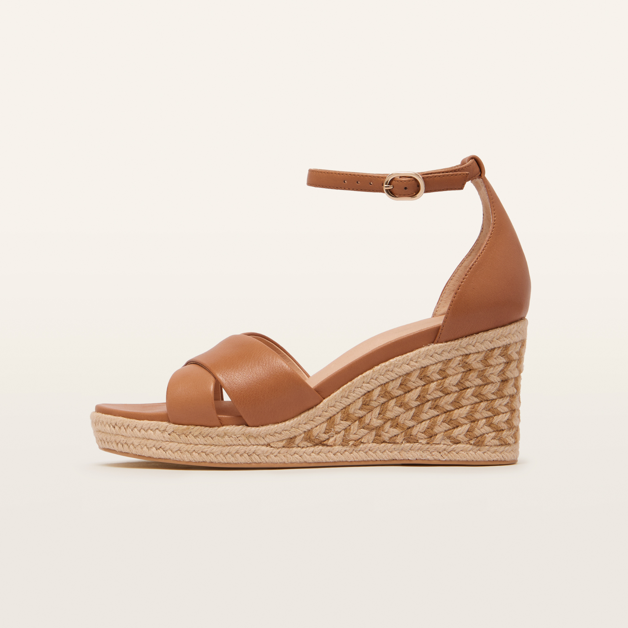 Baker Tan Leather Espadrille Wedges