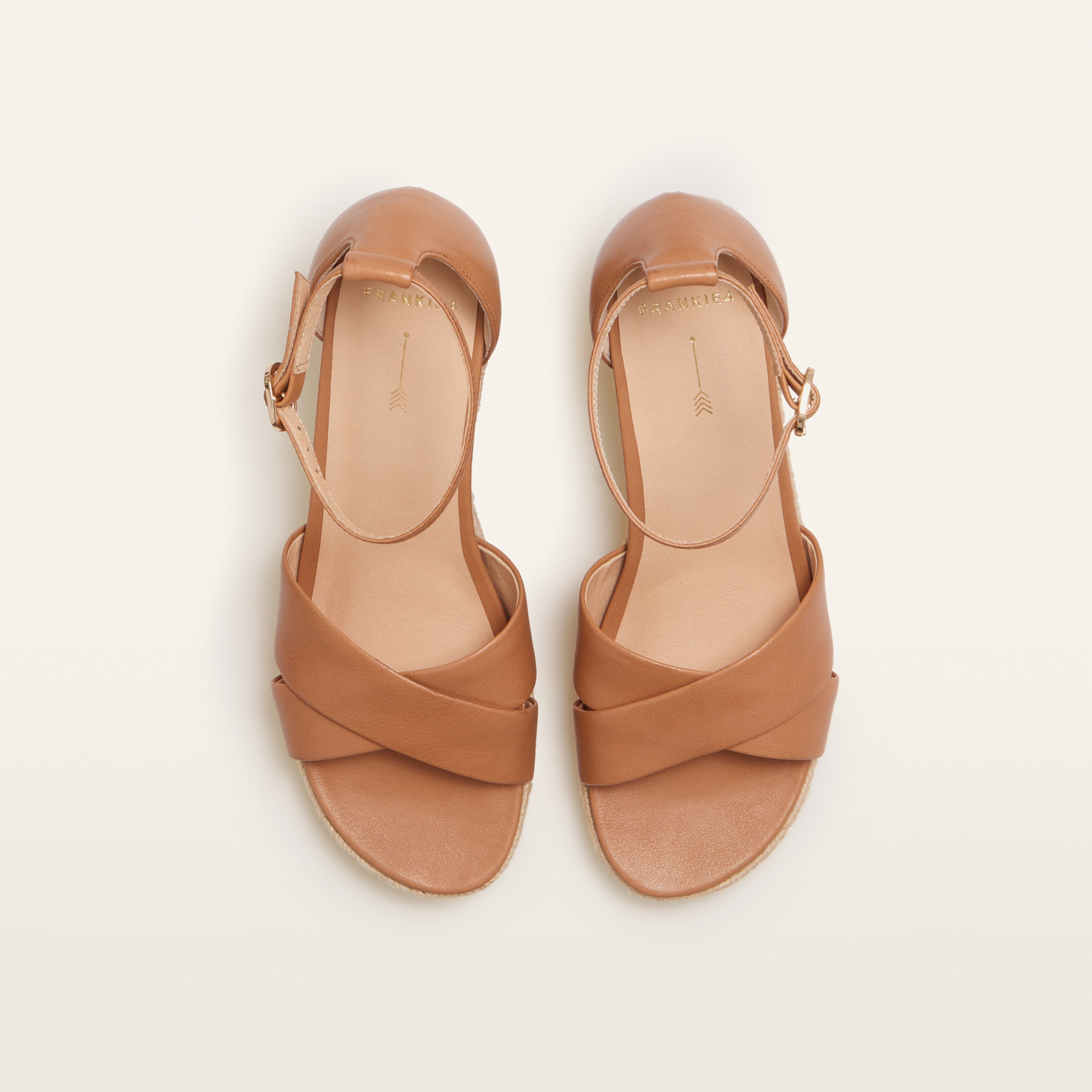 Baker Tan Leather Espadrille Wedges