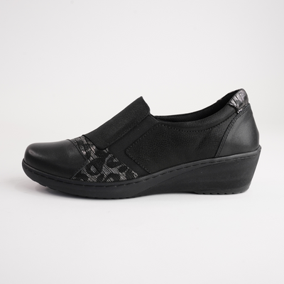 Cp461-18 Black Combo Leather Flats