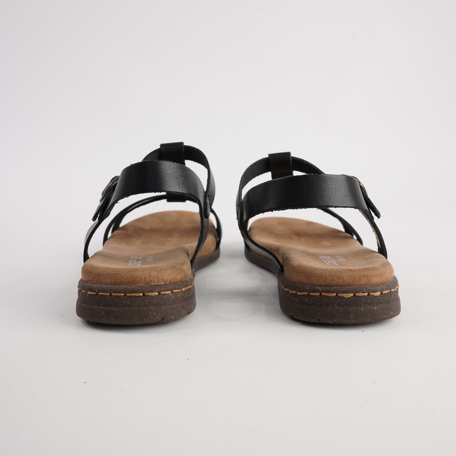 Fabricia 01 Black Leather Sandals