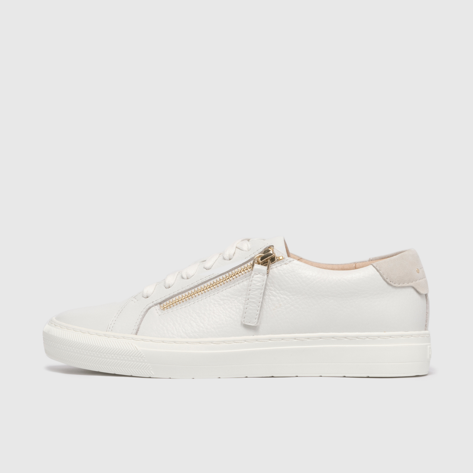 Billie White Tumbled Leather Sneakers