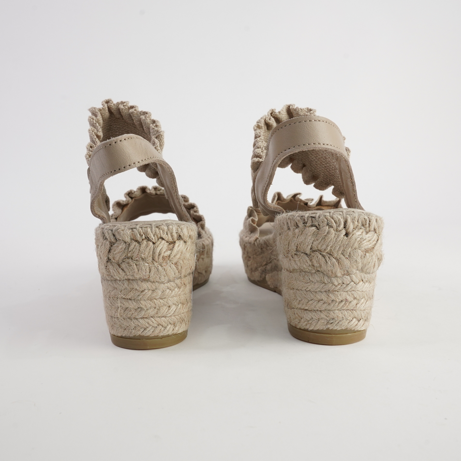 2245 A Beige Espadrille Wedges