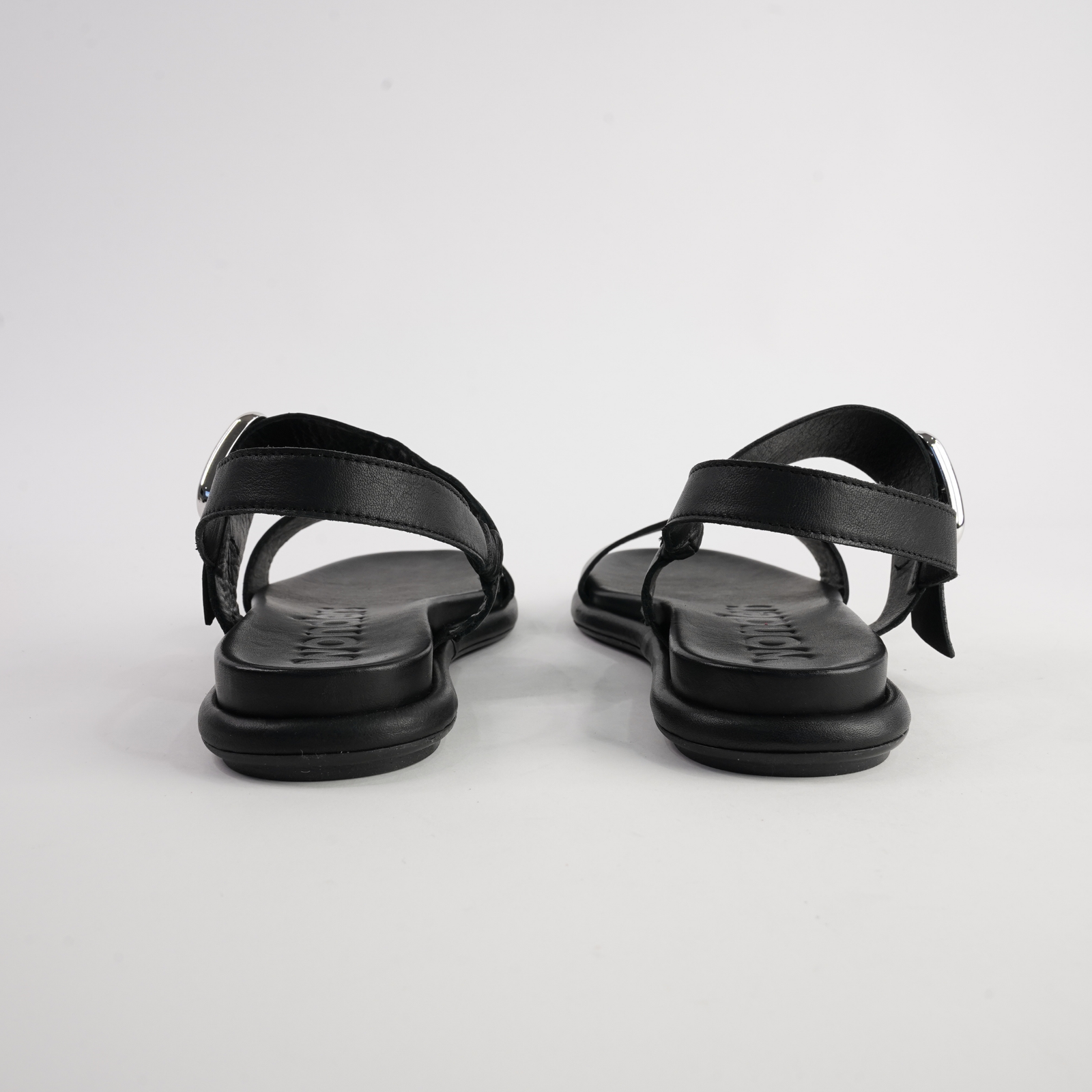 Bay Black Leather Sandals