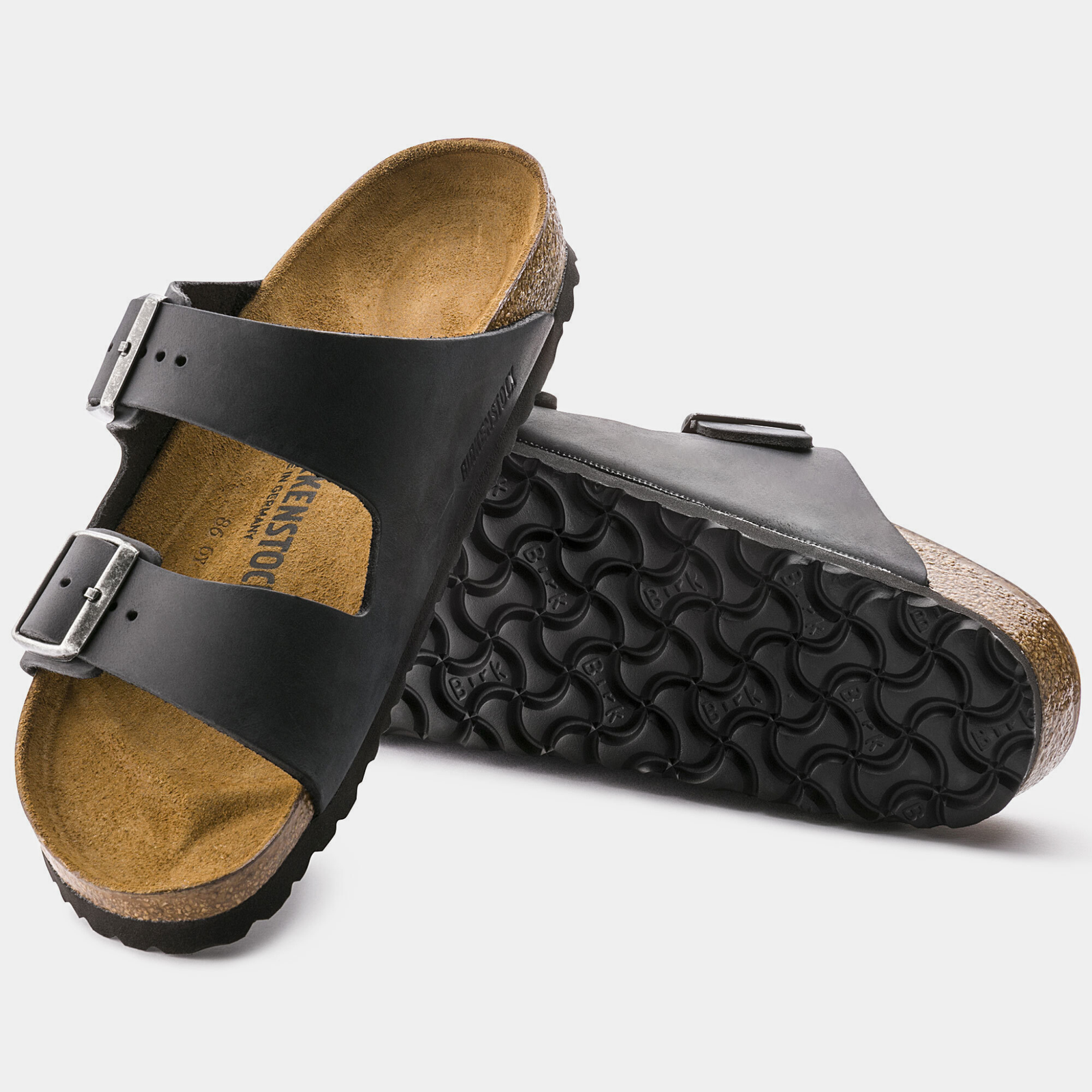 Arizona Oiled Leather Black Sandals