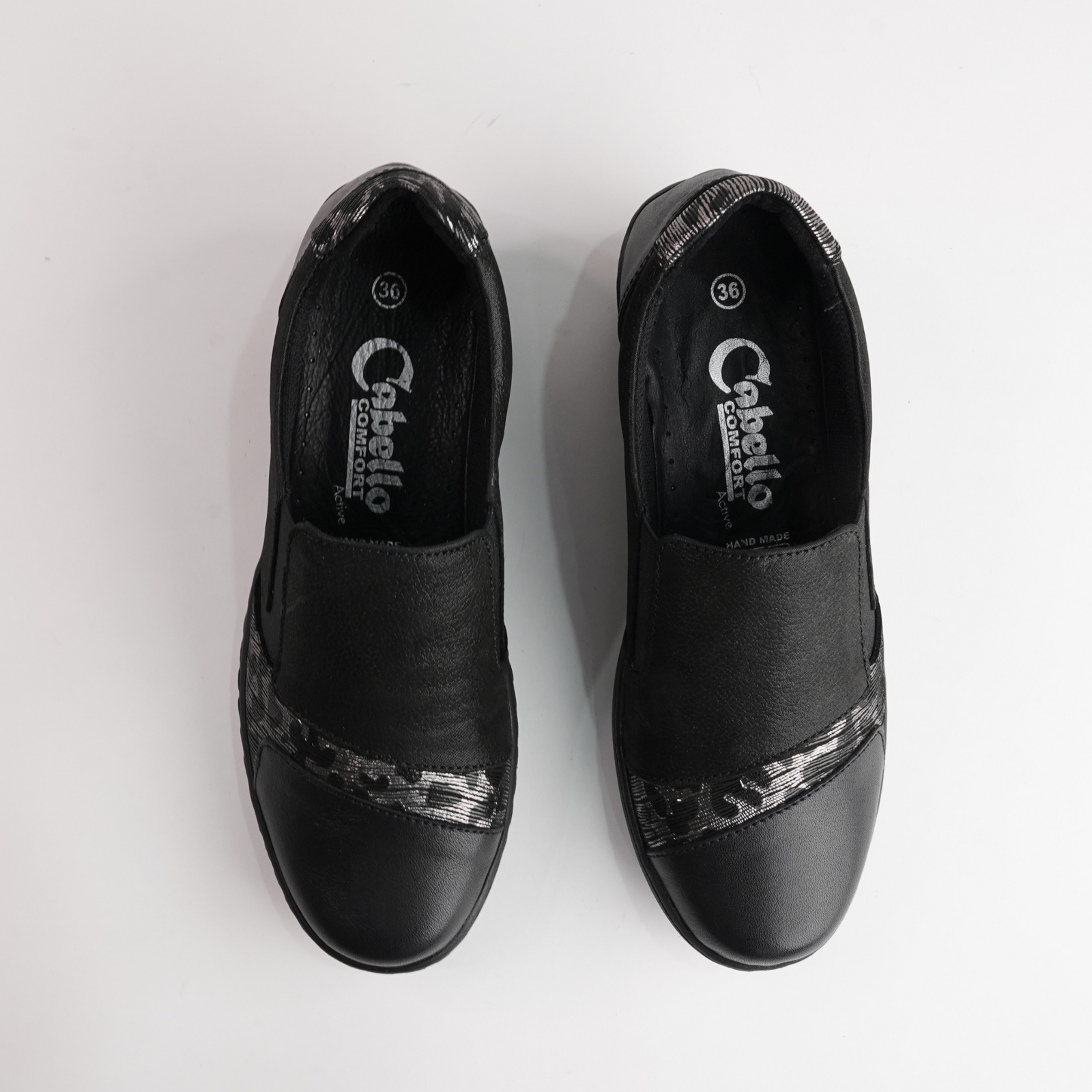 Cp461-18 Black Combo Leather Flats