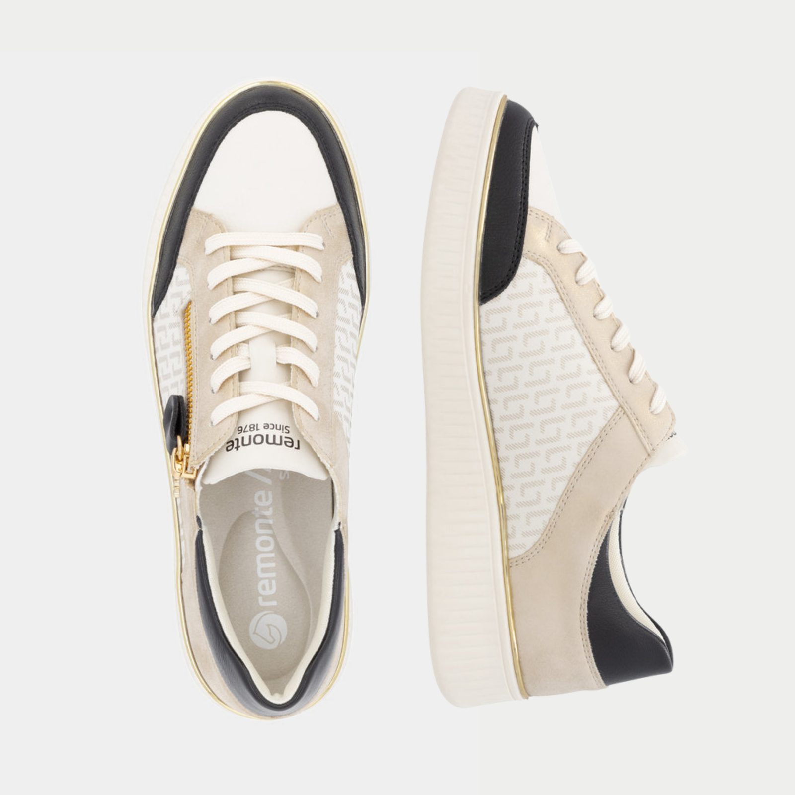 D2E04 Black Crema Combo Sneakers