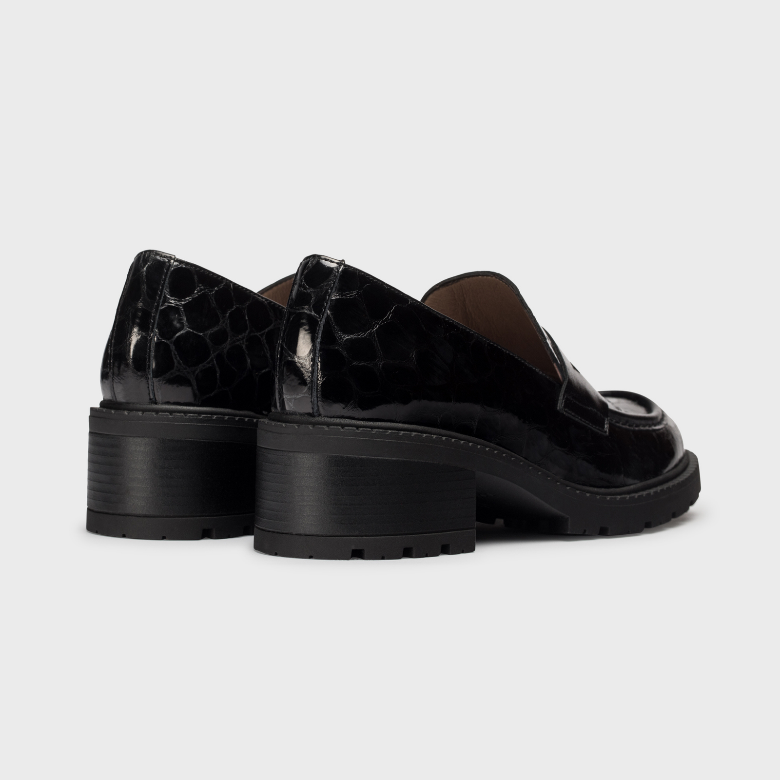 Tero Negro Croc Patent Loafers