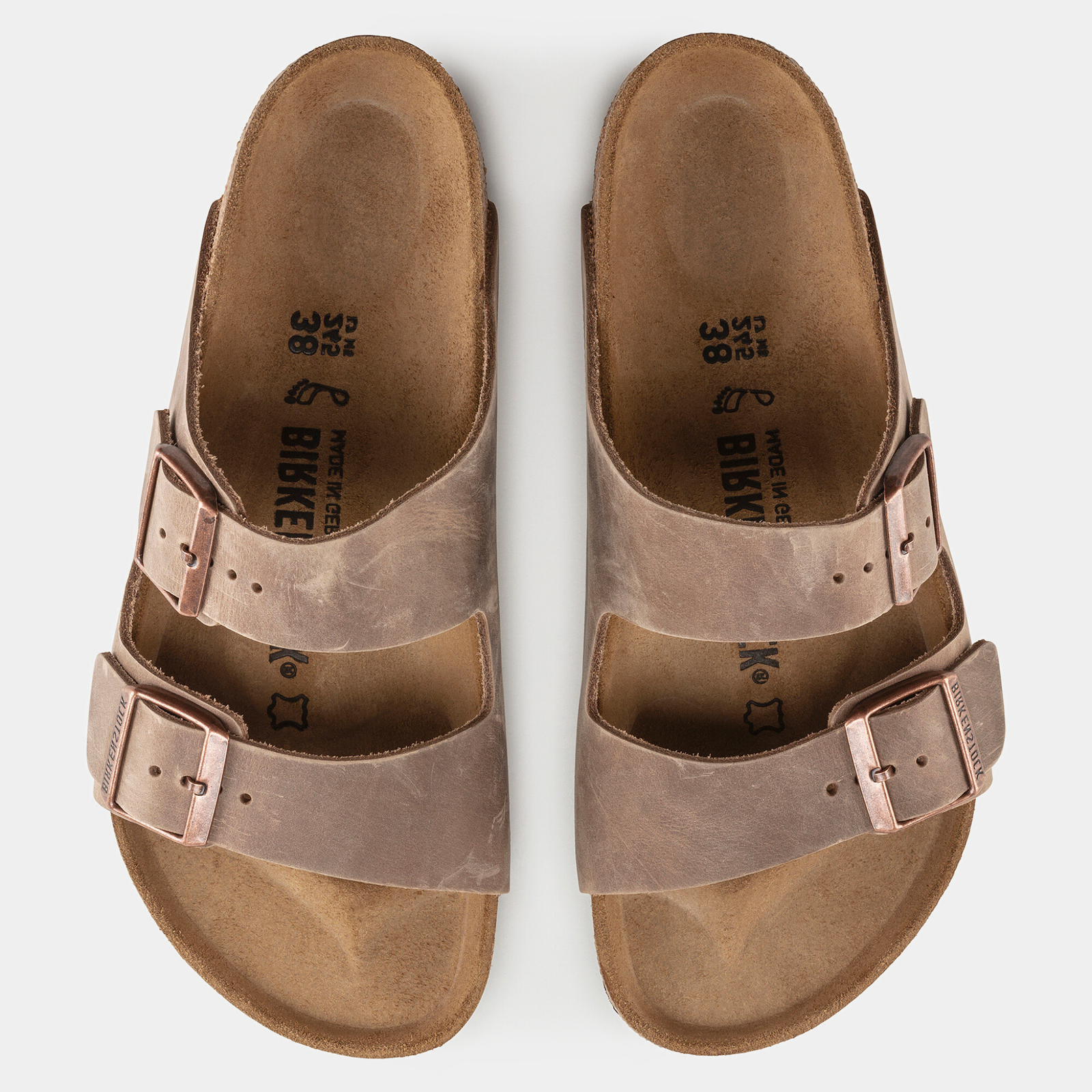 Arizona Oiled Leather Tobacco Brown Sandals