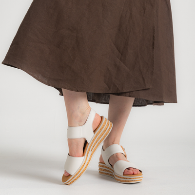 Margo White Leather Sandals