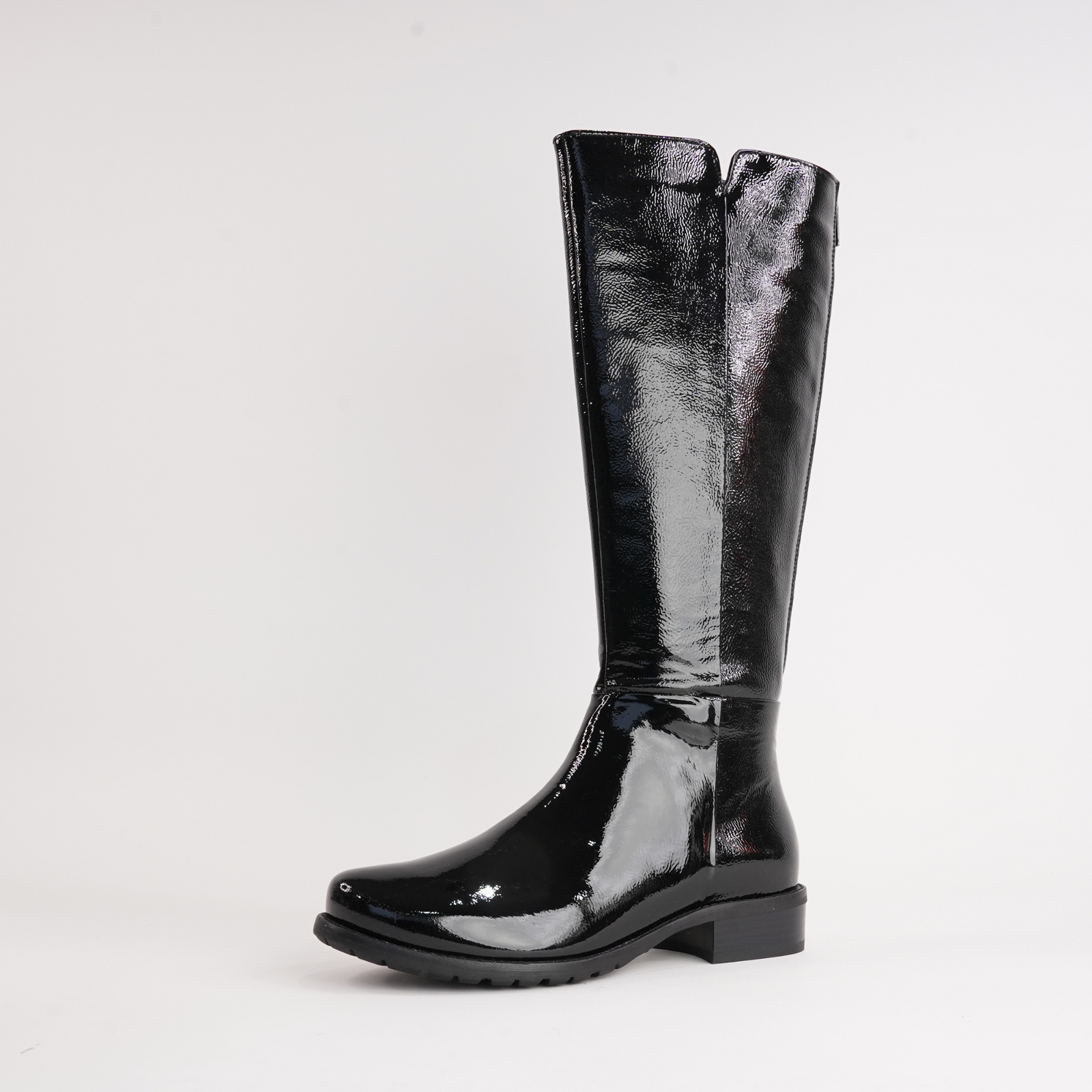 Chiara 01 Black Patent Leather Knee High Boots