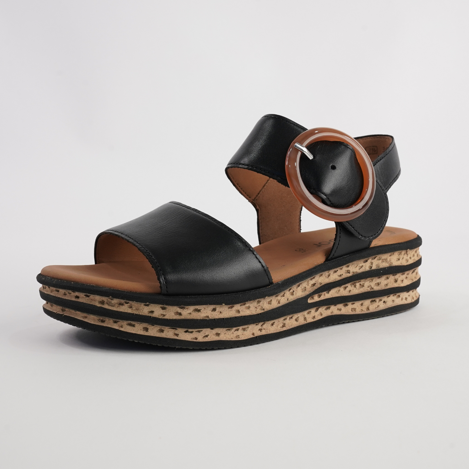 Margo Black Leather Sandals