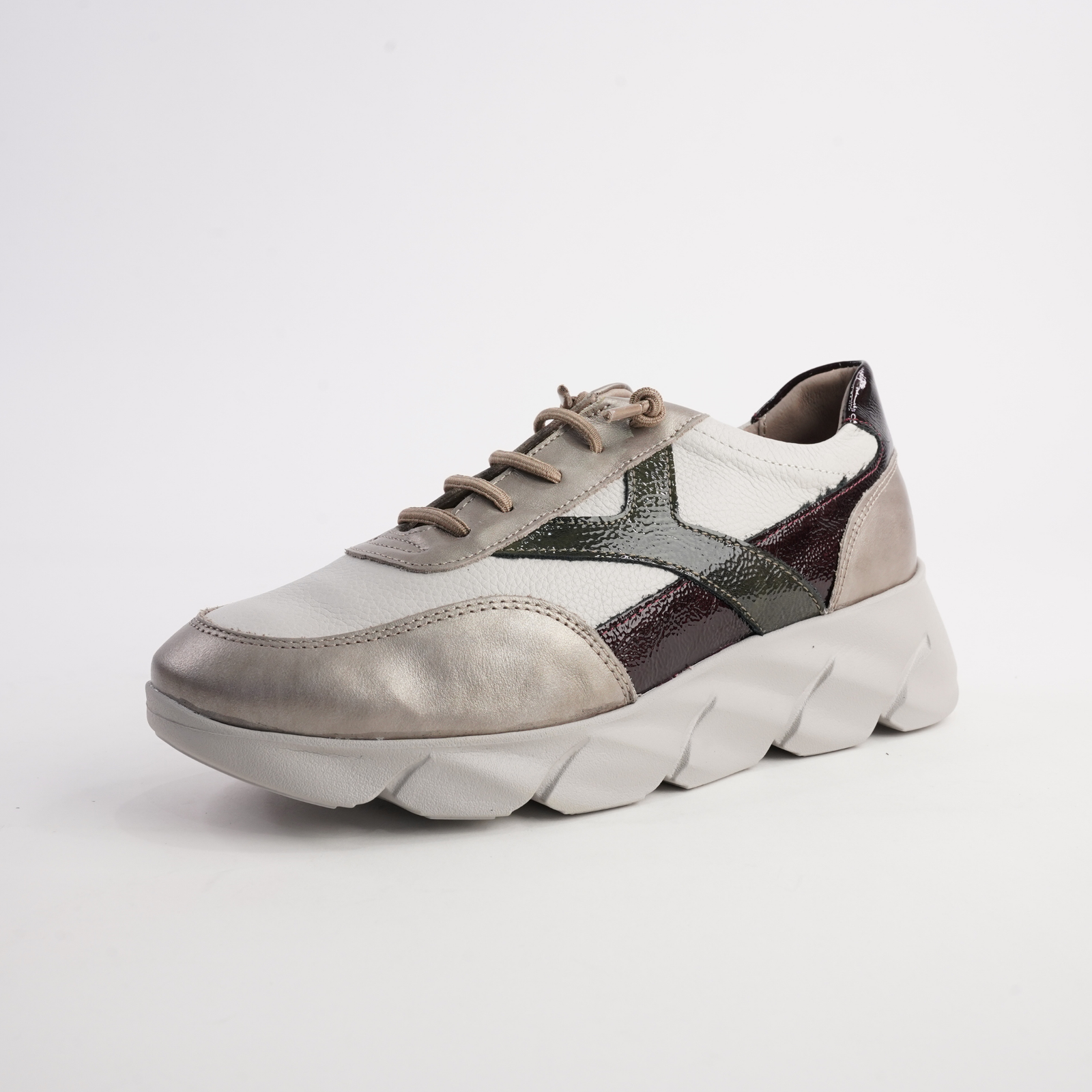 26261 Bone Multi Leather Sneakers