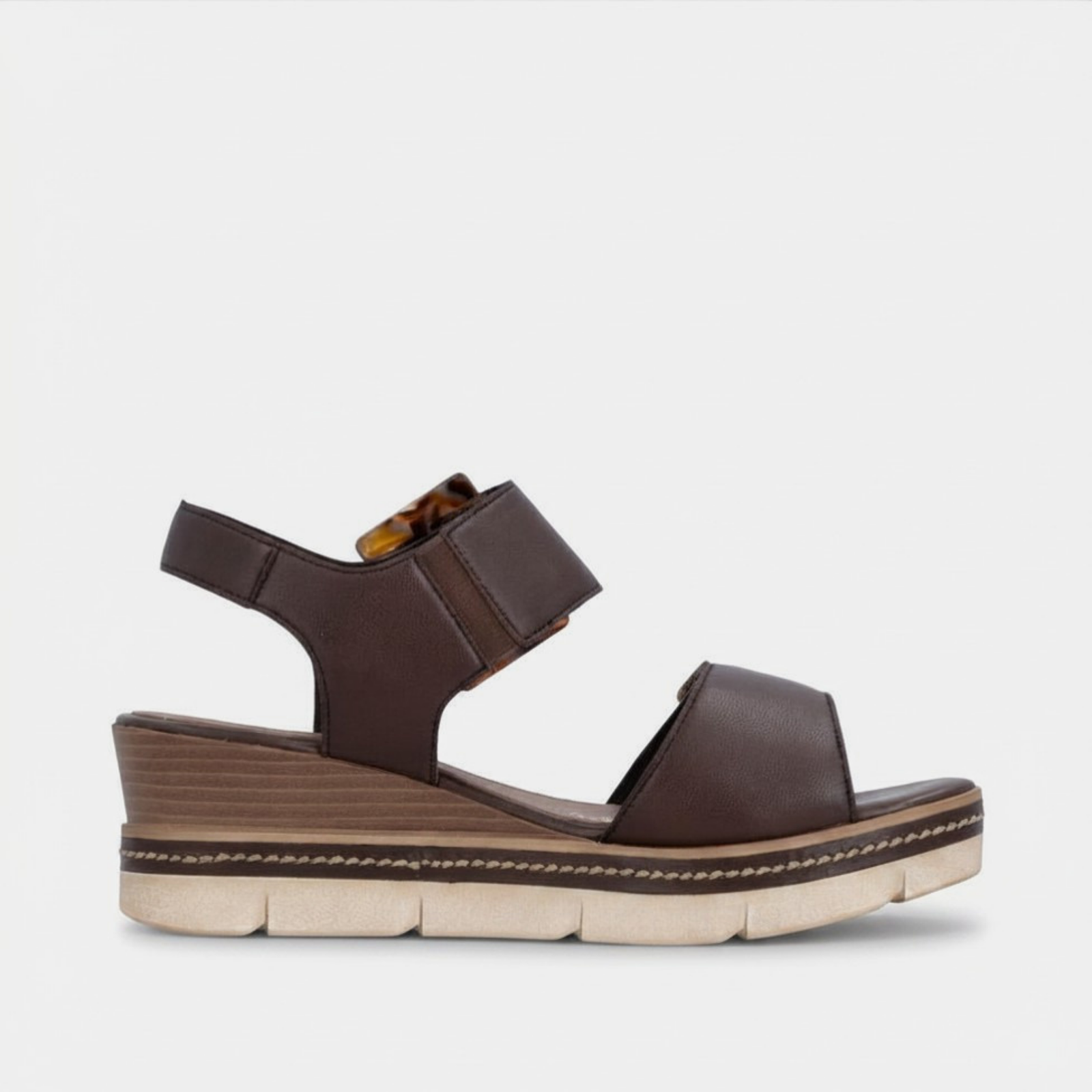 D2L53 Moro Leather Wedge Sandals