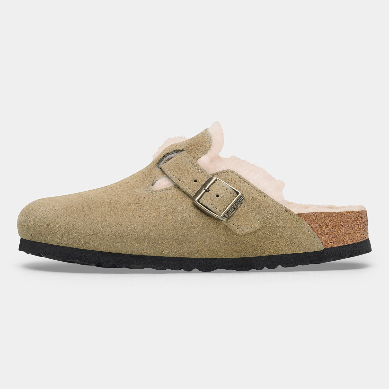 Boston Shearling Taupe Suede/ Shearling Flats