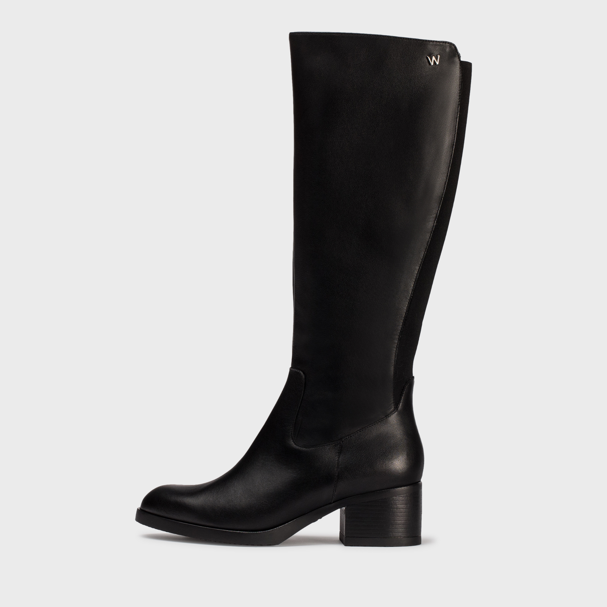 Zyra Negro Leather Knee High Boots