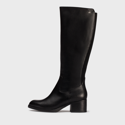 Zyra Negro Leather Knee High Boots