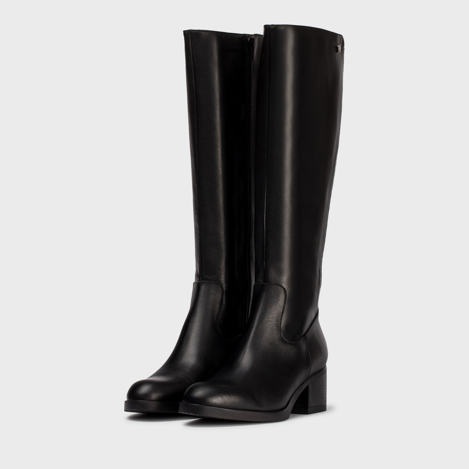 Zyra Negro Leather Knee High Boots