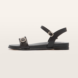 Bree Black Leather Sandals