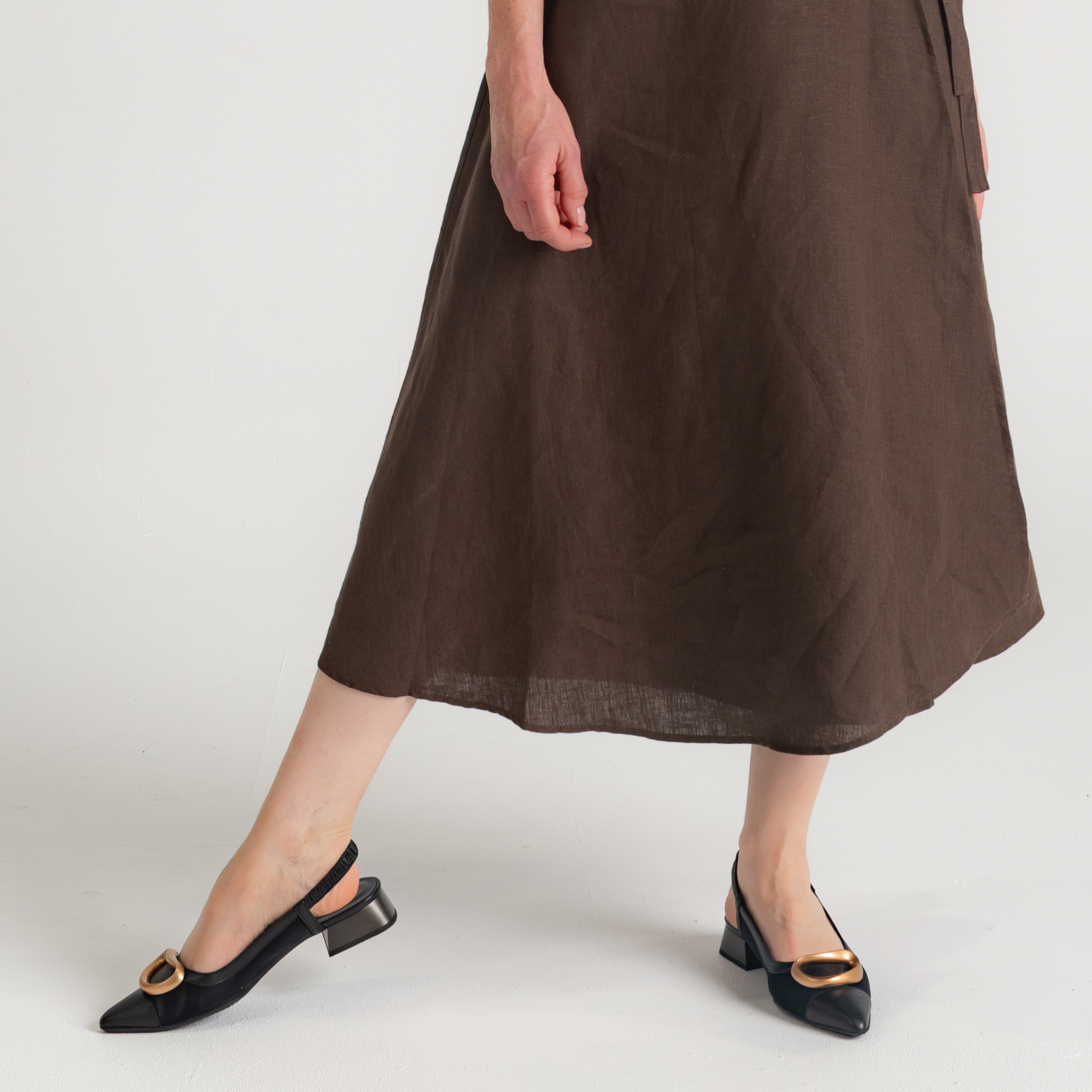 Hv253955 Black Leather Flats