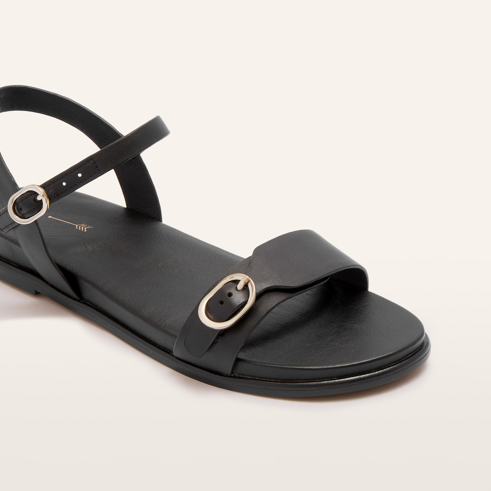 Bree Black Leather Sandals