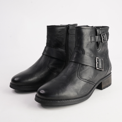 Kate 21 Schwarz Leather Ankle Boots