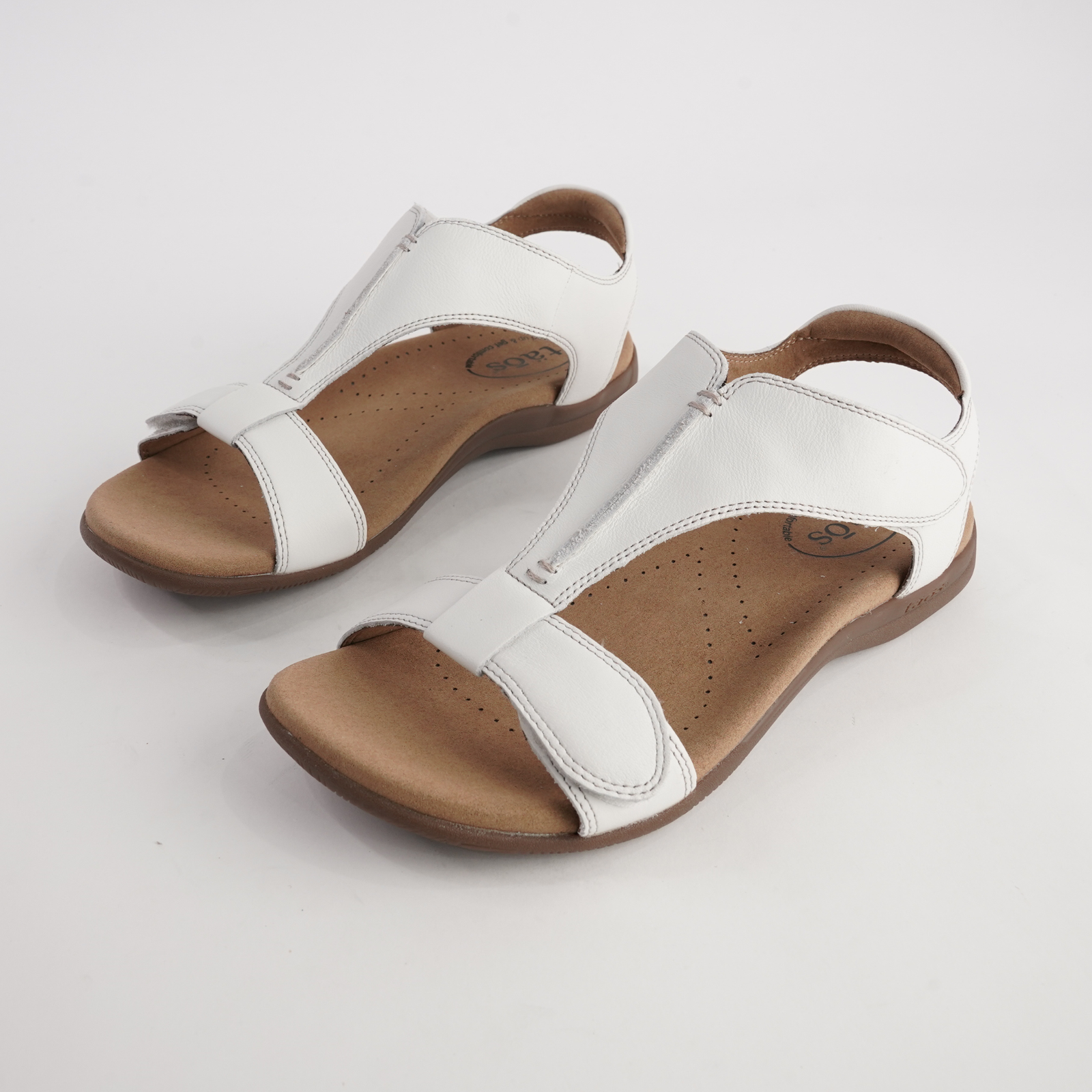 The Show White Leather Sandals