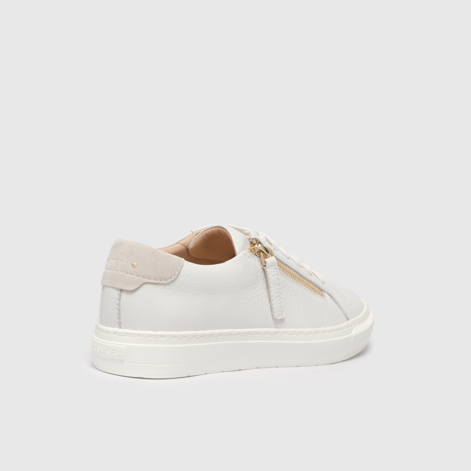 Billie White Tumbled Leather Sneakers
