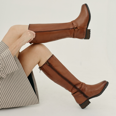 Kate 08 Cognac Knee High Boots