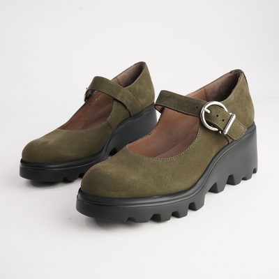 Celine Olive Nubuck Leather Heels