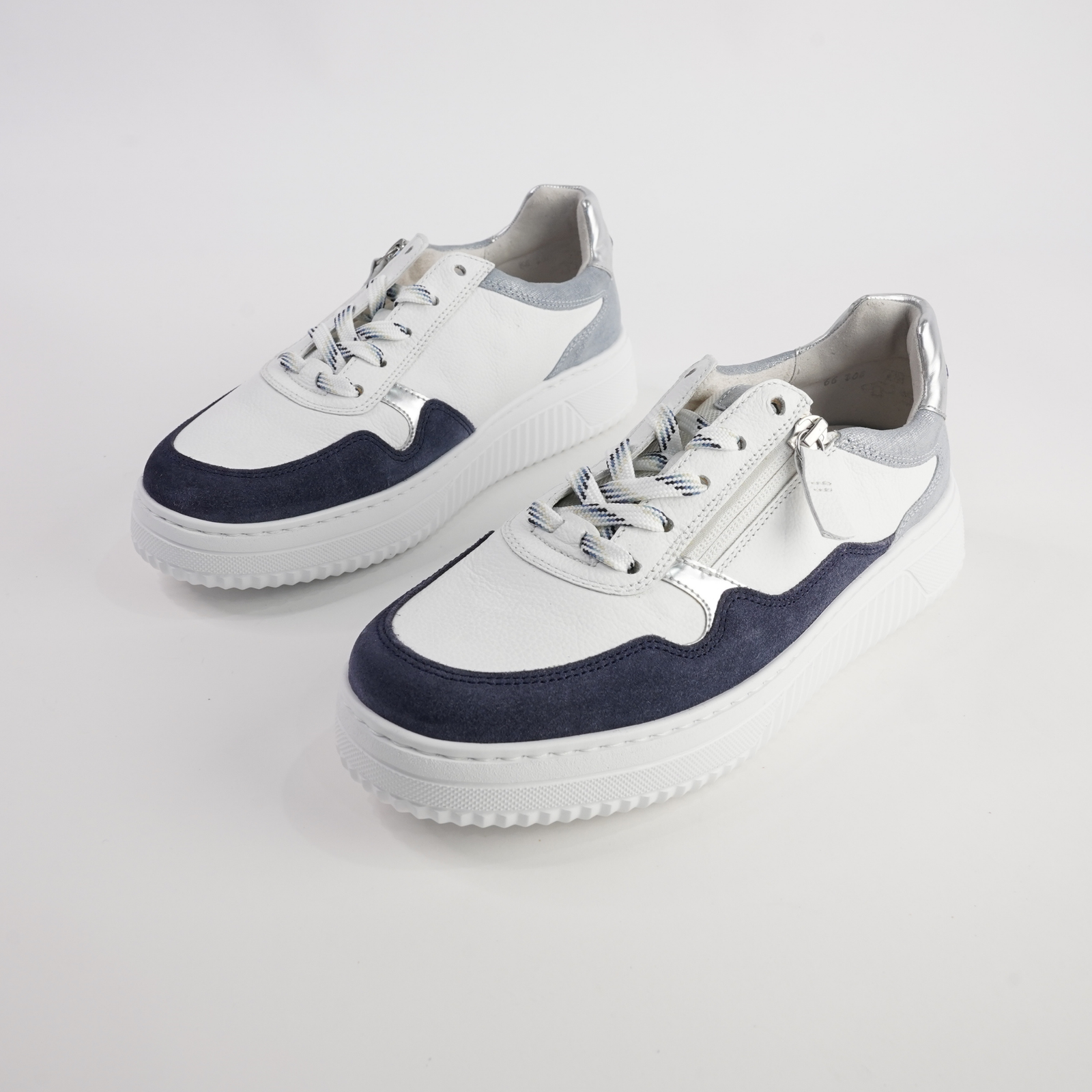 Demi White/ Denim Leather Sneakers