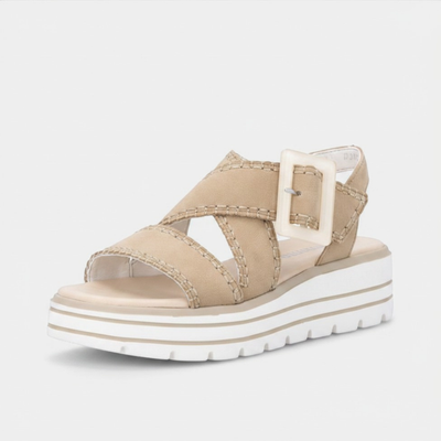 D3N51 Sepia Suede Wedge Sandals