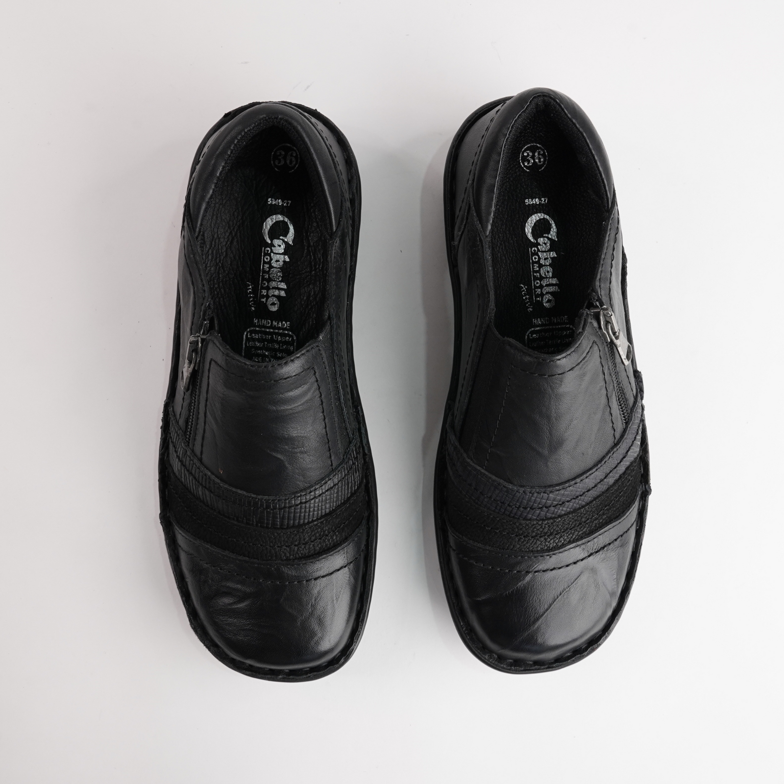 5849-27 Black Leather Flats