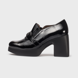 Zylo Negro Patent Heeled Loafers