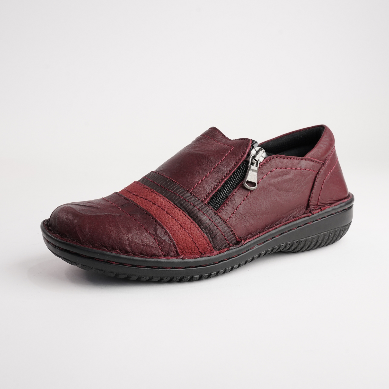 5849-27 Dark Burgundy Leather Flats