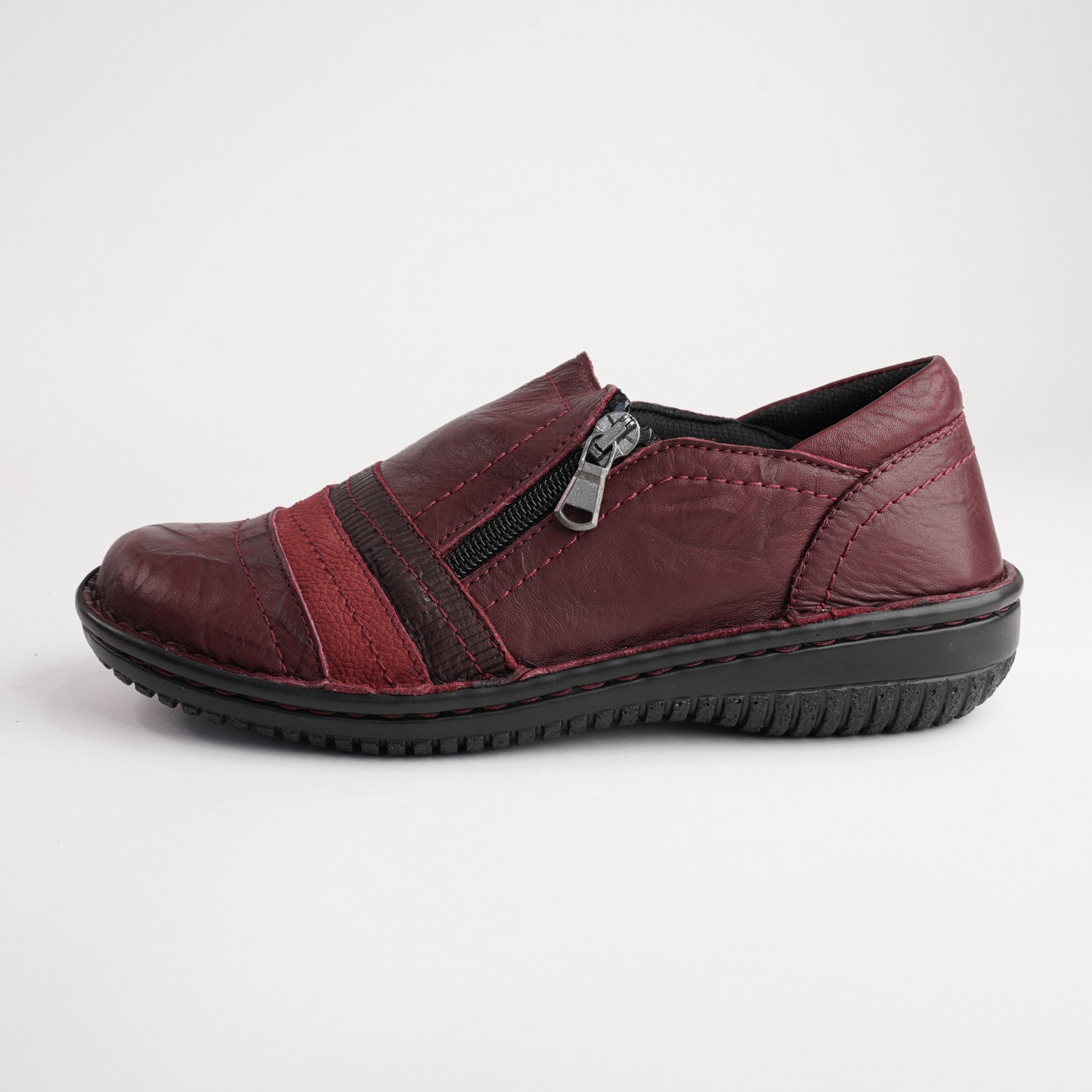 5849-27 Dark Burgundy Leather Flats