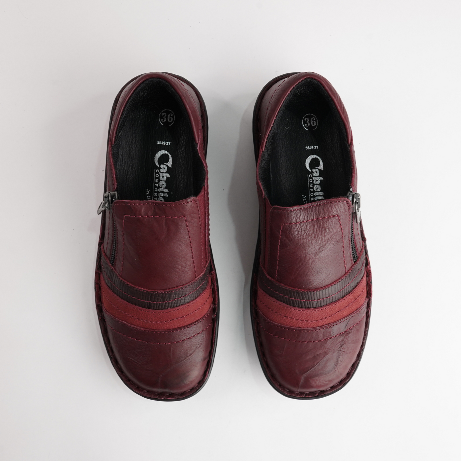 5849-27 Dark Burgundy Leather Flats