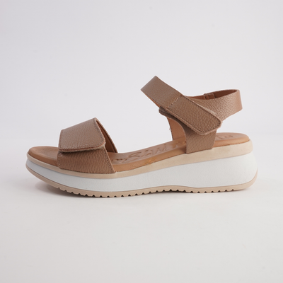 Sabo Taupe Leather Sandals