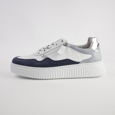 Demi White/ Denim Leather Sneakers
