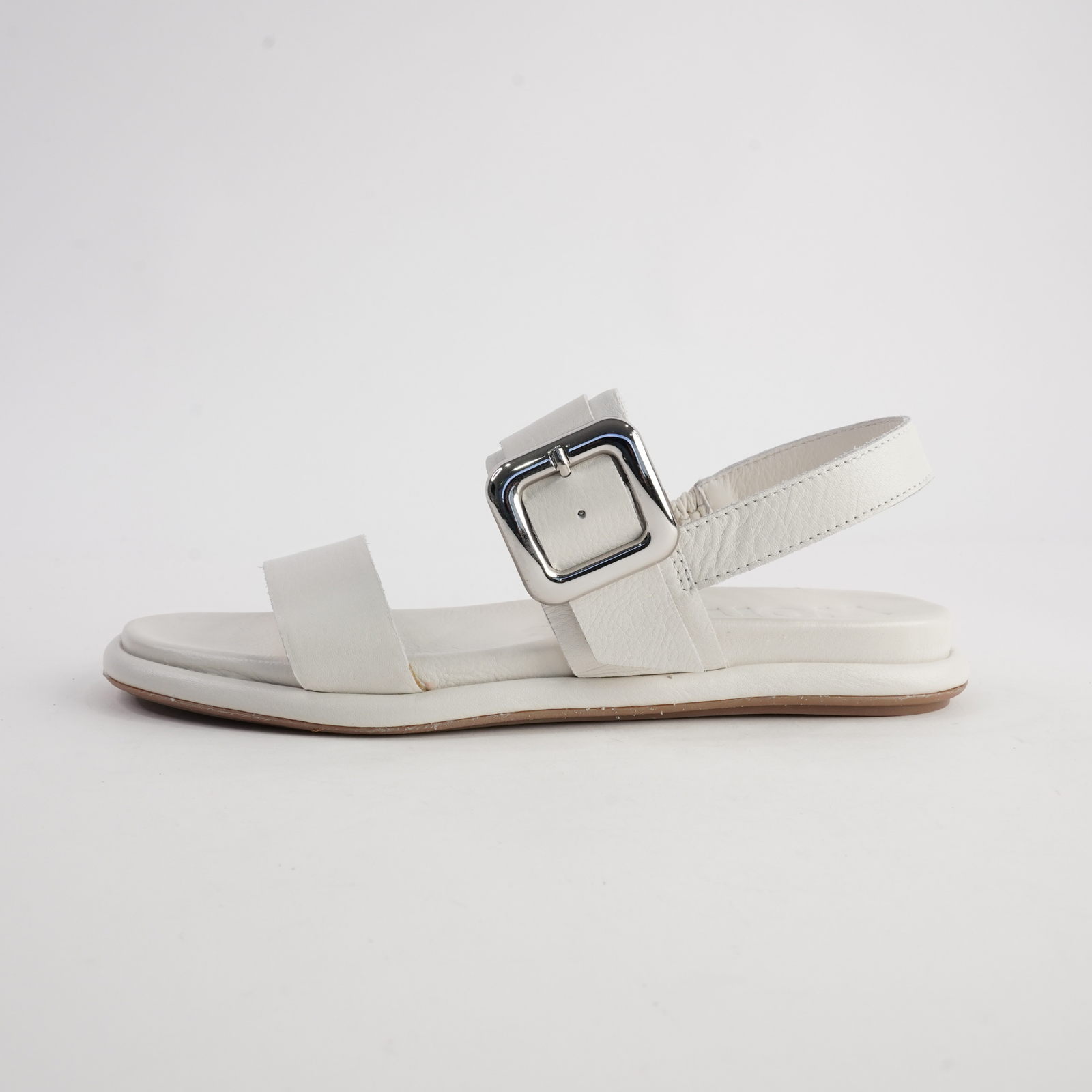 Bay White Leather Sandals