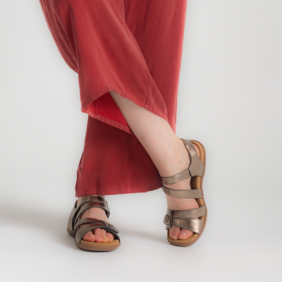 Trophy Bronze Leather Sandals