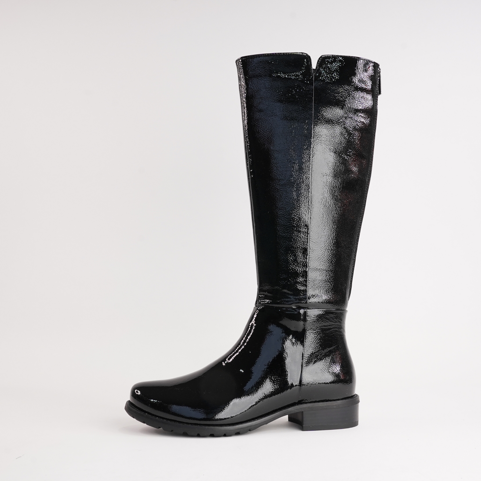 Chiara 01 Black Patent Leather Knee High Boots