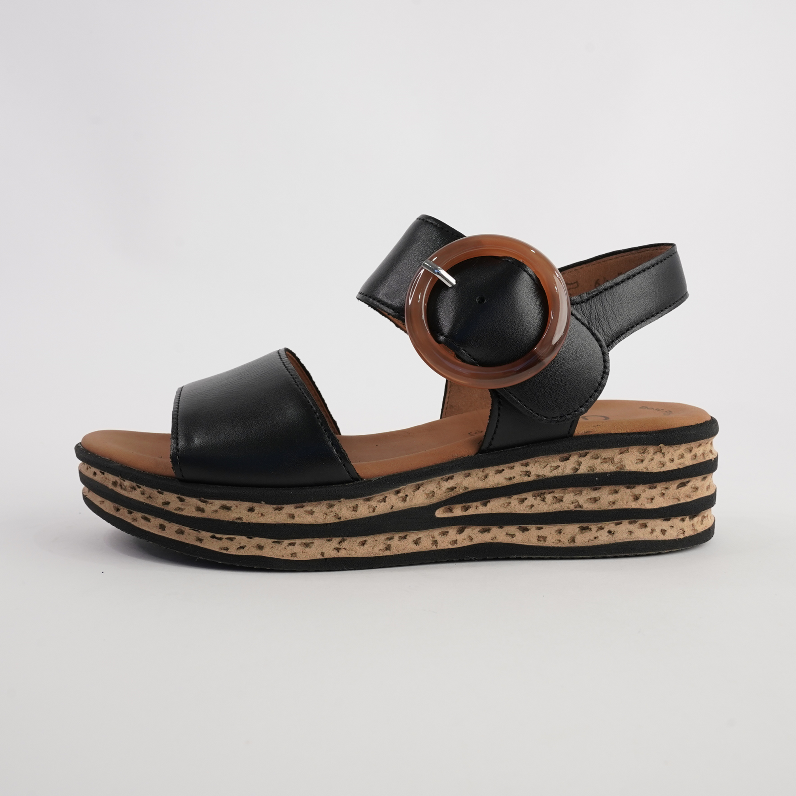 Margo Black Leather Sandals