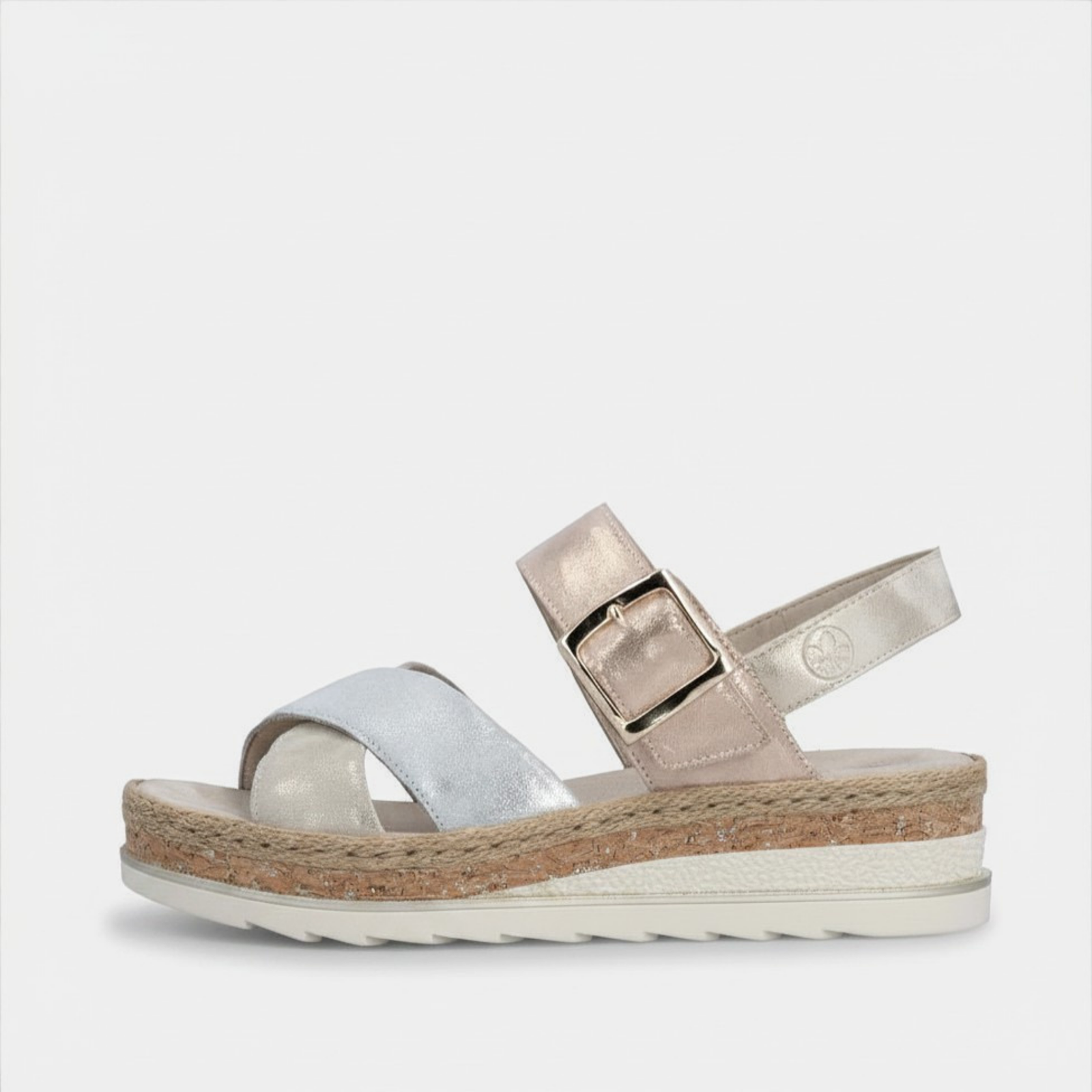 V7951 Nude Shimmer Combo Sandals