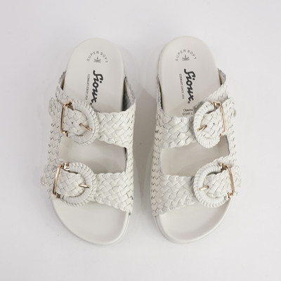 Janescha 701 Off White Leather Slides
