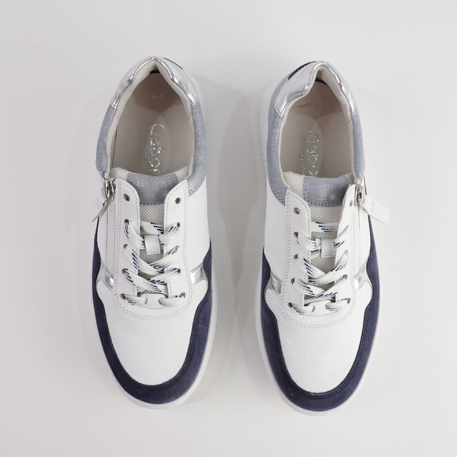 Demi White/ Denim Leather Sneakers