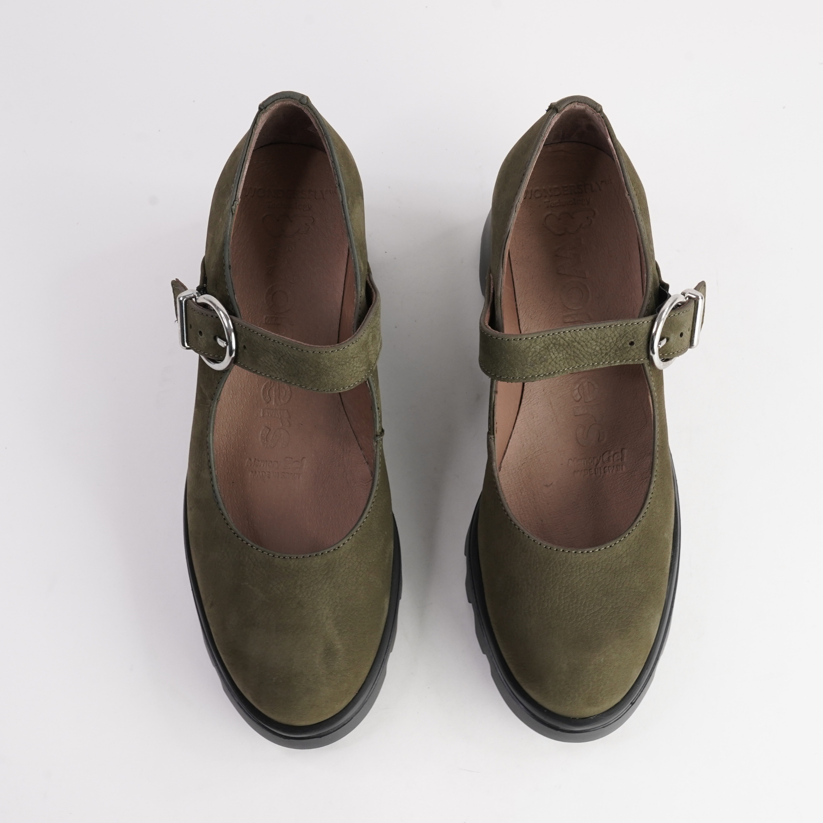 Celine Olive Nubuck Leather Heels