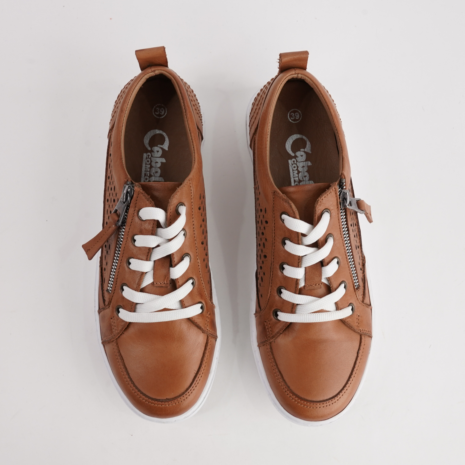 Bella Tan Leather Sneakers