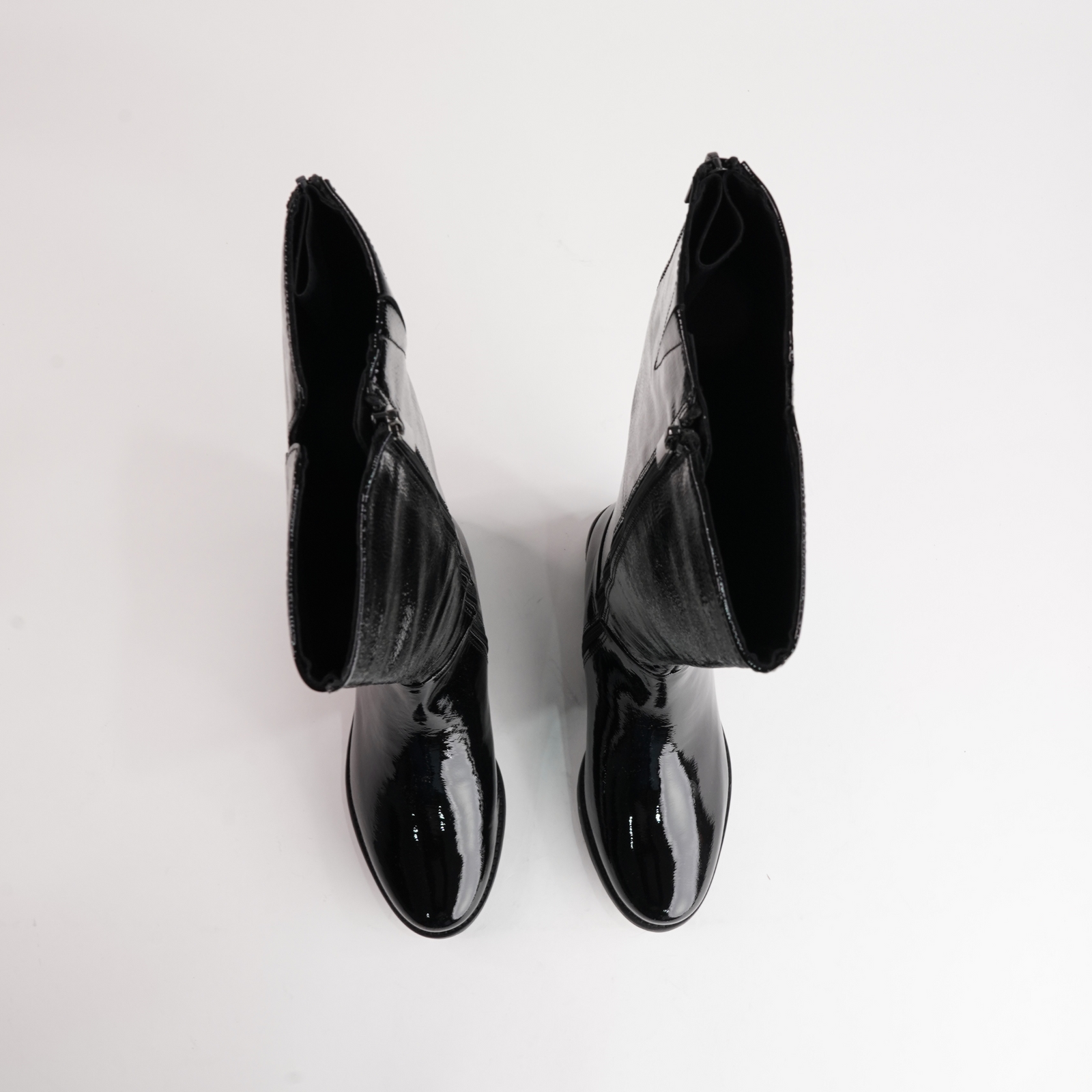 Chiara 01 Black Patent Leather Knee High Boots