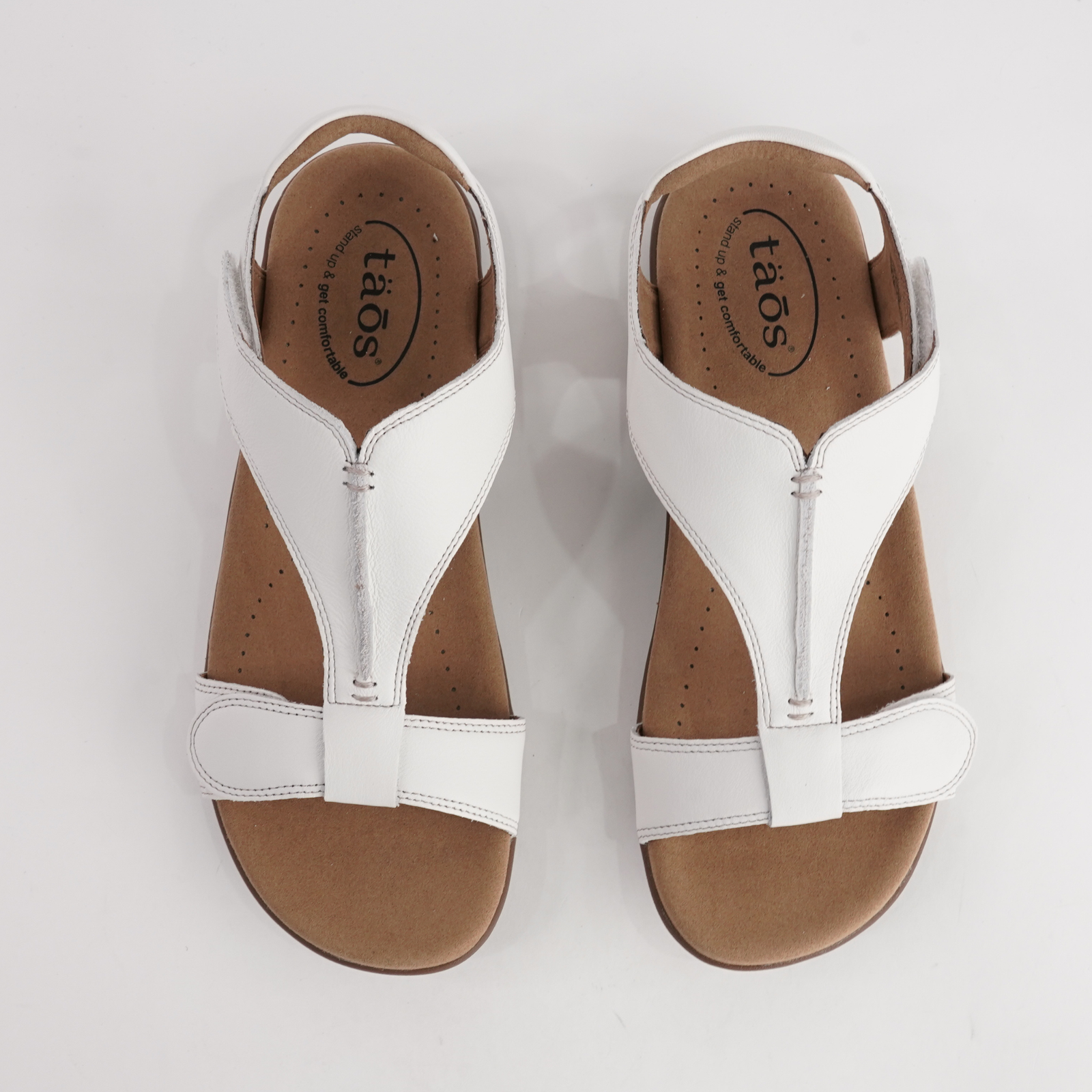 The Show White Leather Sandals
